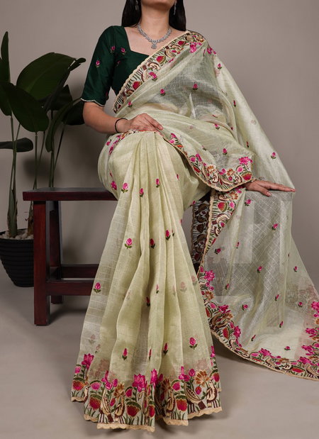 Ynf7400 Zari Kota Tissue Embroidery Work Saree Best Wholesale Shop In Surat